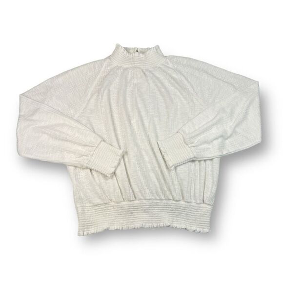 Free People Smock Neck Blouse Top Size Large - Picture 1 of 5